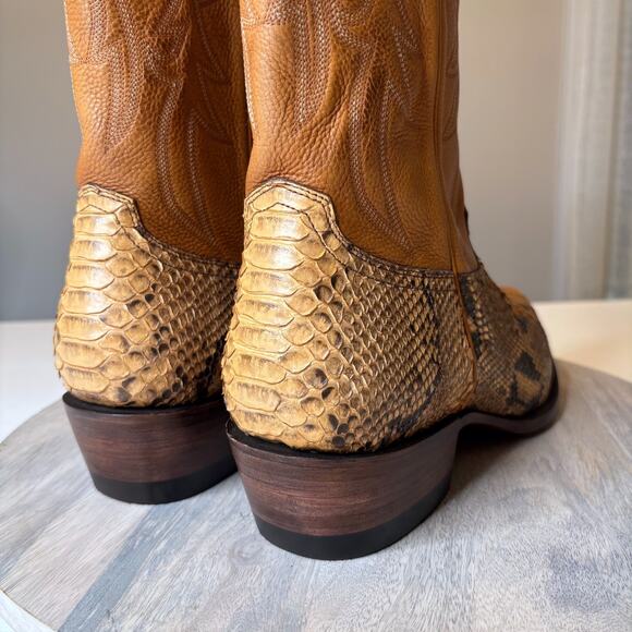 Freebird by Steven Marshall Python Snakeskin Leather Cowboy Boots Men’s Size 11 - Picture 7 of 13